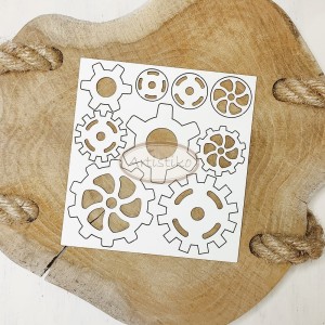 Tekturka zestaw trybików 1 Artistiko / Chipboard gear set 1