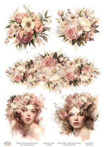 PAPIER RYŻOWY 002 - KWIATY 02 / RICE PAPER -  FLOWERS 02 ARTISTIKO