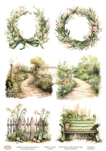  PAPIER RYŻOWY 003 - OGRÓD 01 / RICE PAPER - GARDEN 01 ARTISTIKO