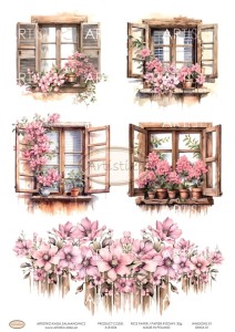PAPIER RYŻOWY 004 - OKNA 01 / RICE PAPER -  WINDOWS 01 ARTISTIKO