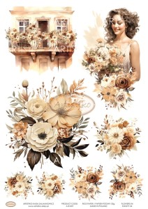PAPIER RYŻOWY 007 - KWIATY 04  / RICE PAPER - FLOWERS 04 ARTISTIKO