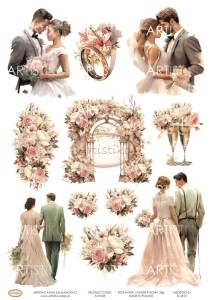  PAPIER RYŻOWY 008 - ŚLUB 01 / RICE PAPER - WEDDING 01 ARTISTIKO