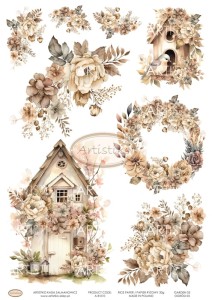  PAPIER RYŻOWY 010 - OGRÓD 03 / RICE PAPER - GARDEN 03 ARTISTIKO