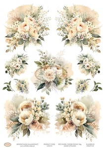 PAPIER RYŻOWY 013 - KWIATY 05 / RICE PAPER - FLOWERS 05 ARTISTIKO