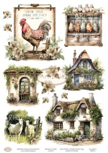 PAPIER RYŻOWY 015 - WIEŚ 01 / RICE PAPER - VILLAGE 01 ARTISTIKO