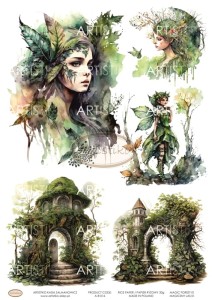 PAPIER RYŻOWY 016 - MAGICZNY LAS 01 / RICE PAPER - MAGIC FOREST 01 ARTISTIKO