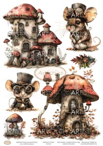 PAPIER RYŻOWY 061 - LAS STEAMPUNKOWY 02 / RICE PAPER - STEAMPUNK FOREST 02 ARTISTIKO