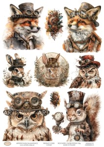 PAPIER RYŻOWY 063 - ZWIERZĘTA 01 / RICE PAPER - ANIMALS 01 ARTISTIKO