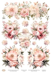 PAPIER RYŻOWY 065 - KWIATY 06 / RICE PAPER - FLOWERS 06 ARTISTIKO