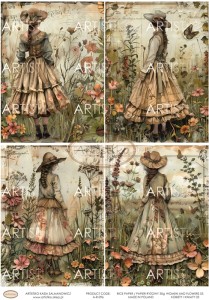  PAPIER RYŻOWY 096 - KOBIETY I KWIATY 03 / RICE PAPER - WOMEN AND FLOWERS 03 ARTISTIKO 