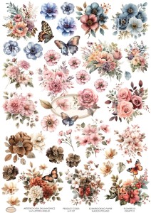 DODATKI DO WYCINANIA 107 - KWIATY 01 / ELEMENTS FOR CUTTING FLOWERS 01 ARTISTIKO